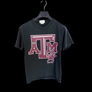 Majestic Vintage Texas A&M Aggies Gig Em T-Shirt Mens Small Black ATM Logo